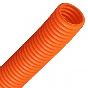 Труба ПНД гофрированная DKC д.16мм, тяжёлая с протяжкой, цвет оранжевый [бухта 100м]